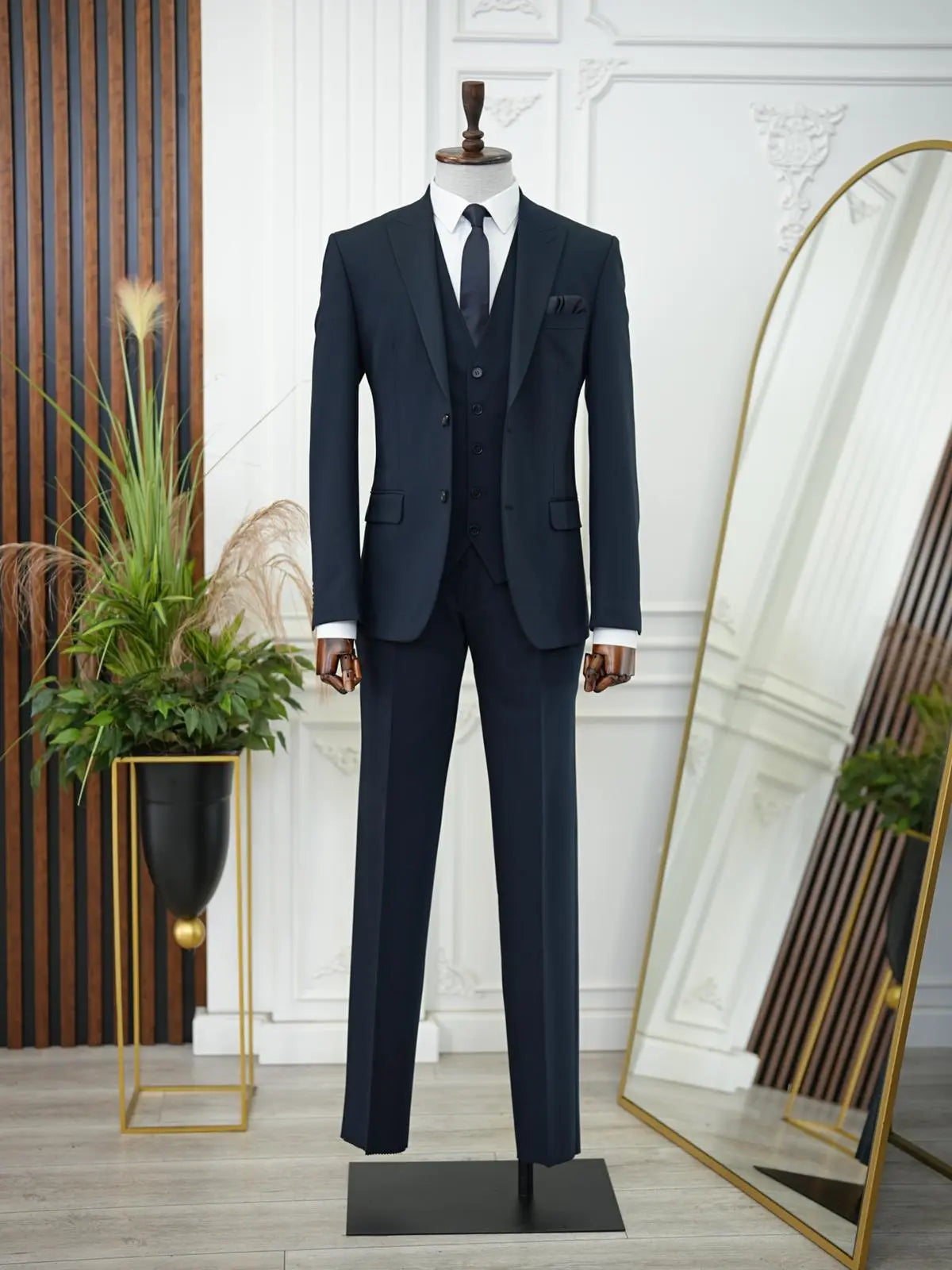 Brabion Aston Navy Blue Slim Fit 3 Piece Suit brabion
