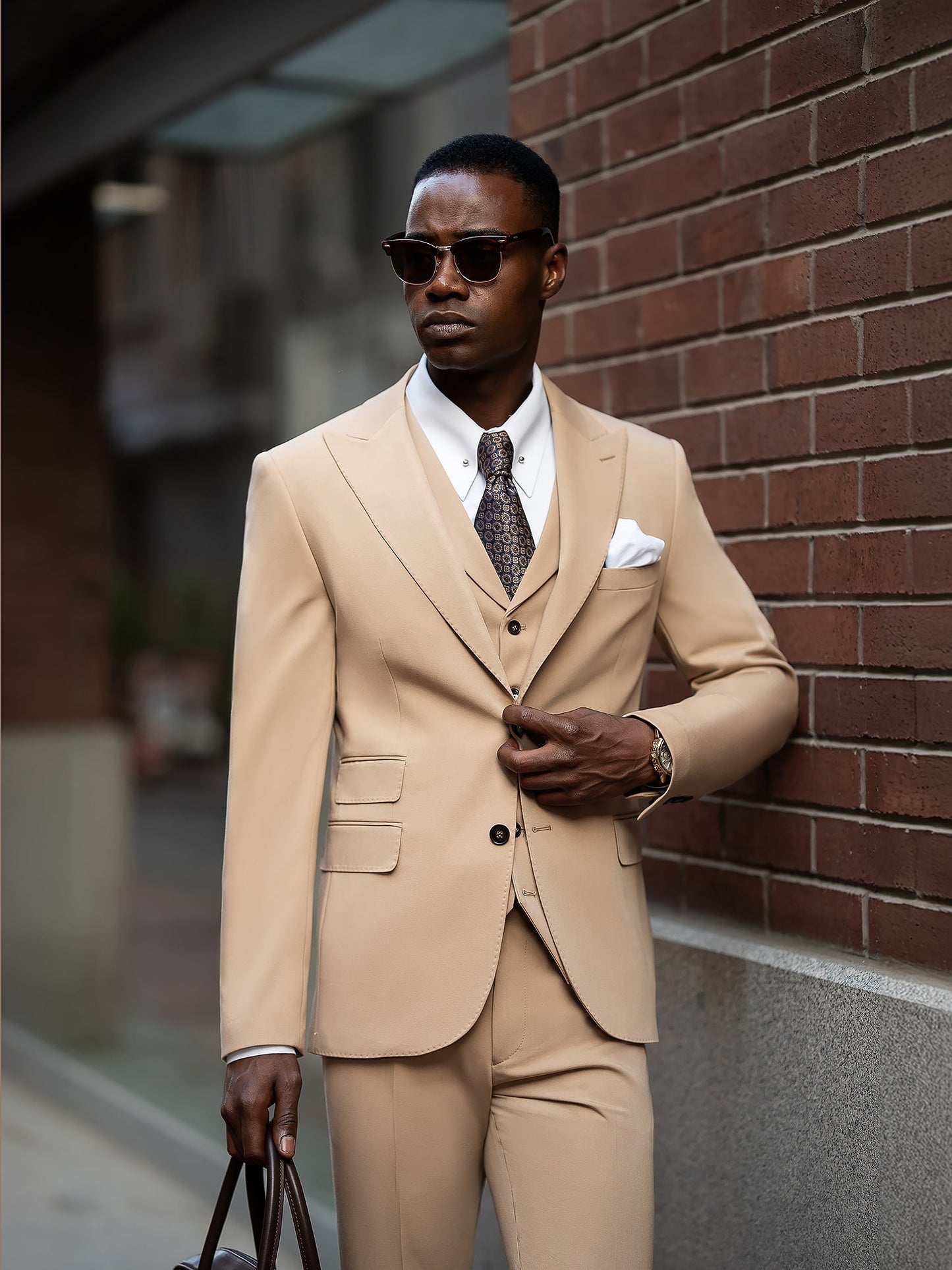 Camel Slim-Fit Suit 3-Piece VIOSSI