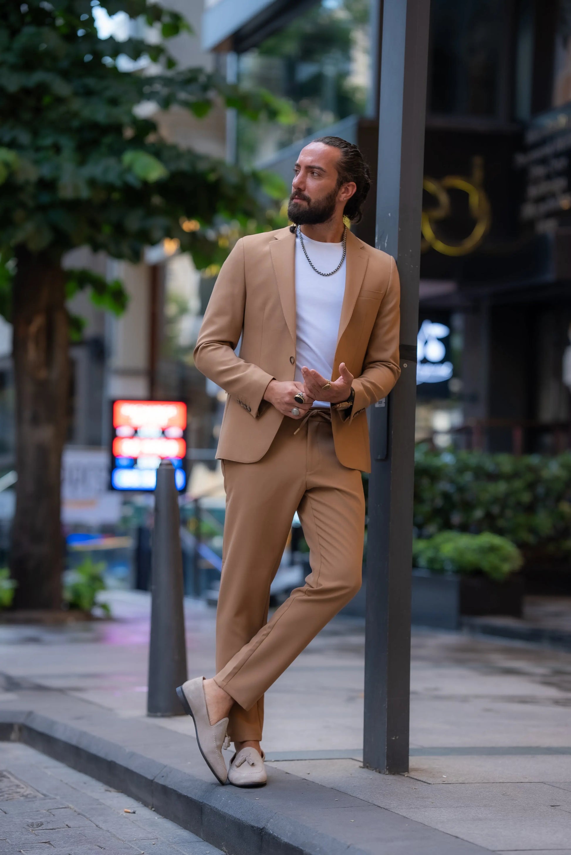 Brabion Alonso Camel Slim Fit Notch Lapel 2 Piece Suit brabion