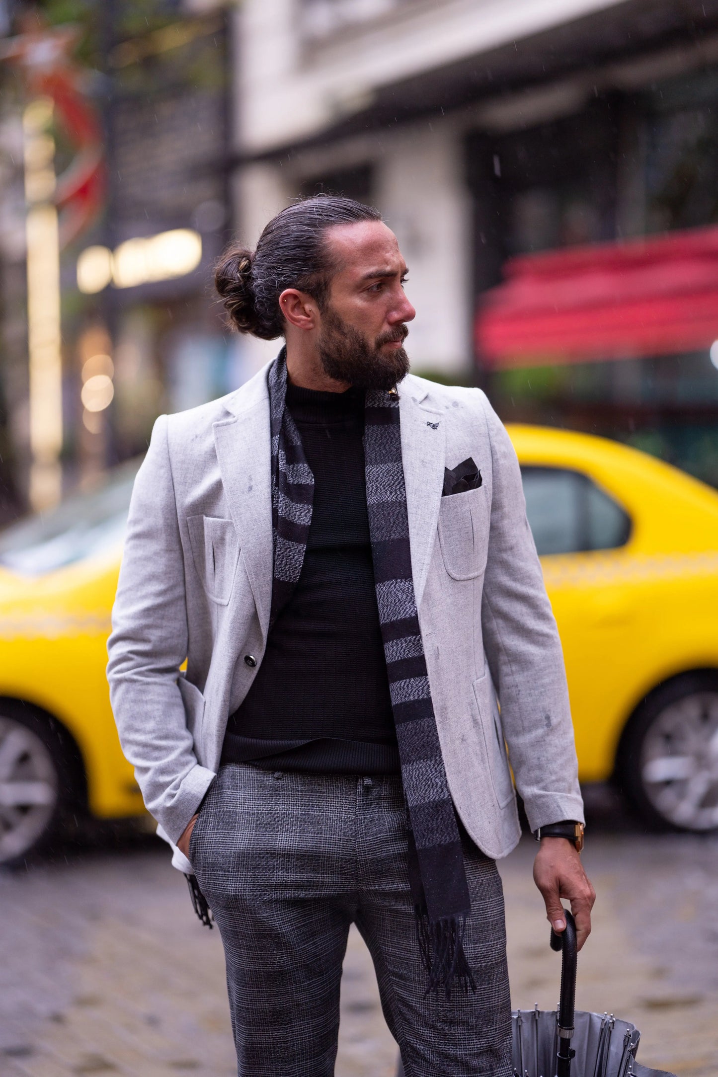 Brabion Liam Gray Slim Fit Notch Lapel Blazer - Versatile Tailored Jacket - BRABION