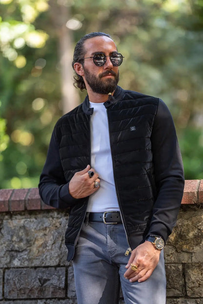 Brabion Black Slim Fit Zipper Coat – Ultimate Versatile Elegance - BRABION