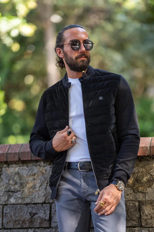 Brabion Black Slim Fit Zipper Coat – Ultimate Versatile Elegance - BRABION