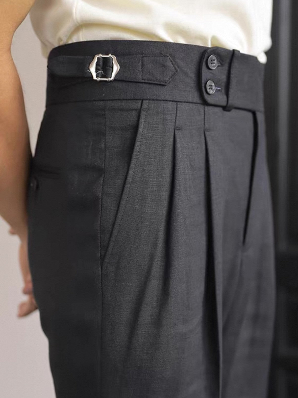 Sidetab Linen Trousers Season 2 - BRABION