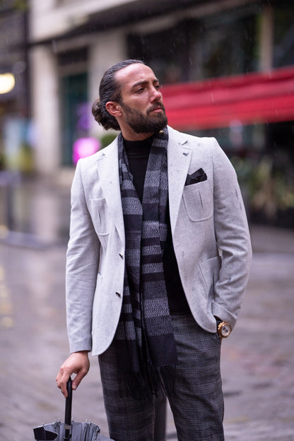 Brabion Liam Gray Slim Fit Notch Lapel Blazer - Versatile Tailored Jacket - BRABION