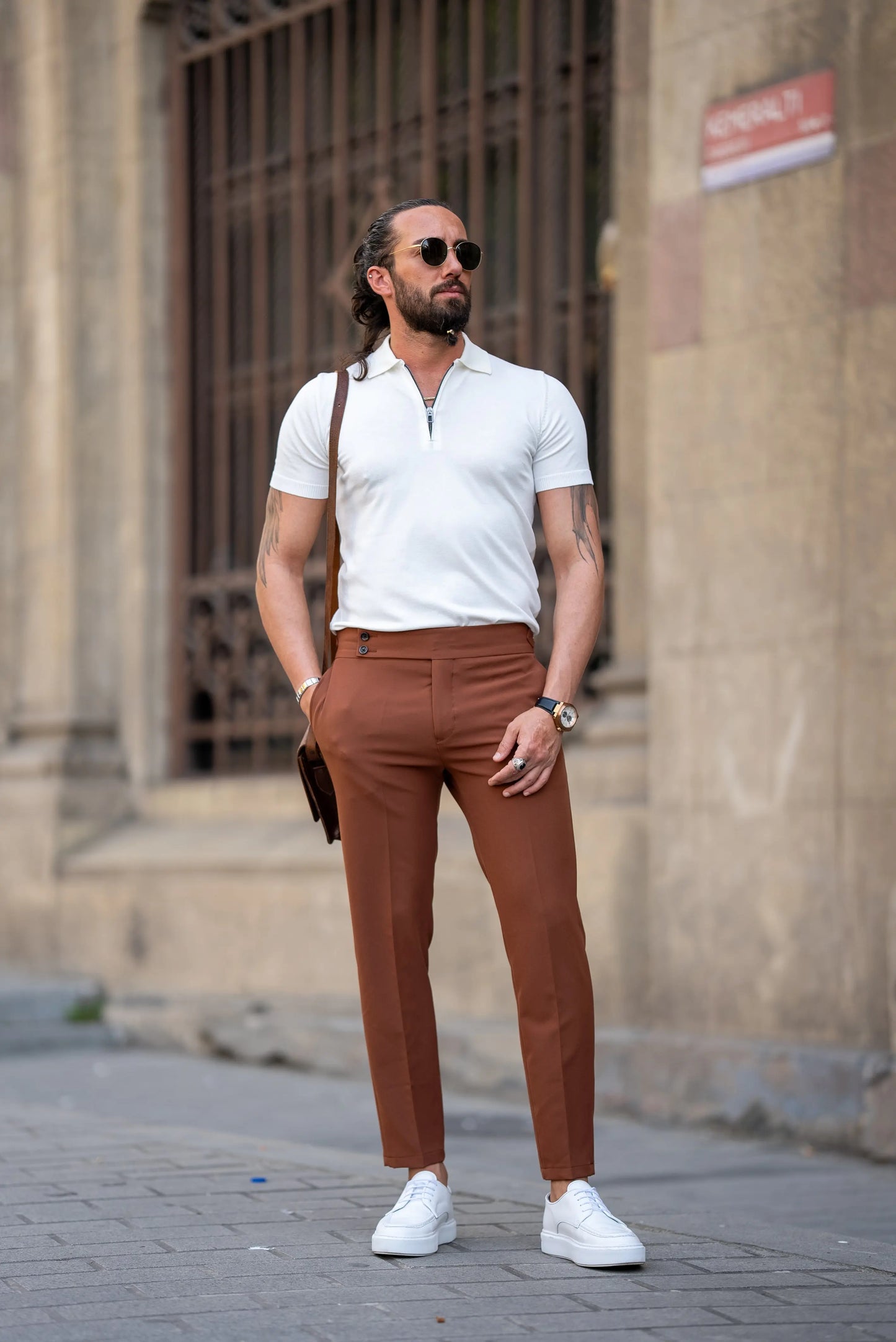 Brabion Tauris White Slim Fit Zippers Polo Shirt: The Epitome of Versatile Style - BRABION