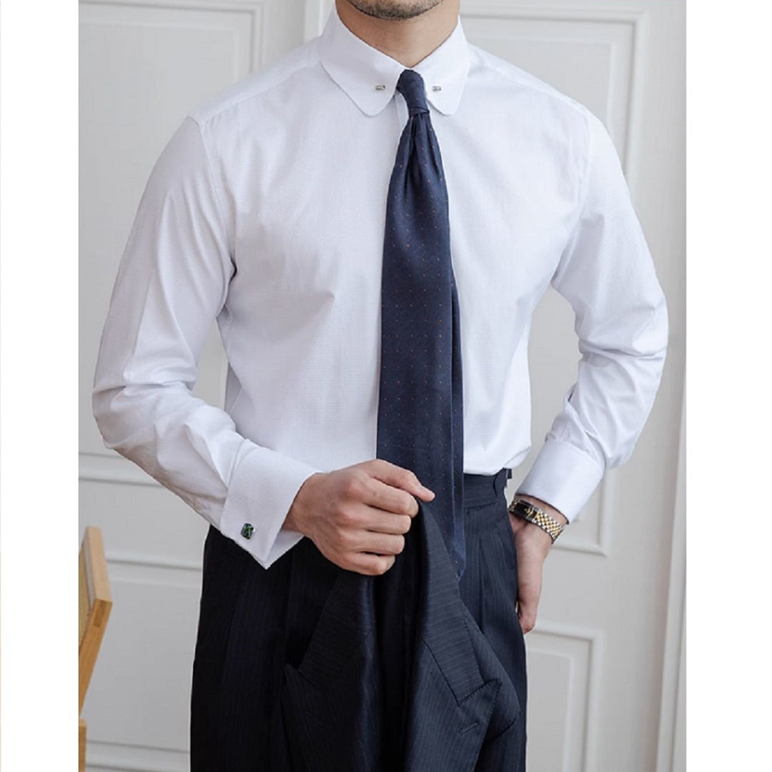 Short Collar Shirt with Cufflinks - BRABION
