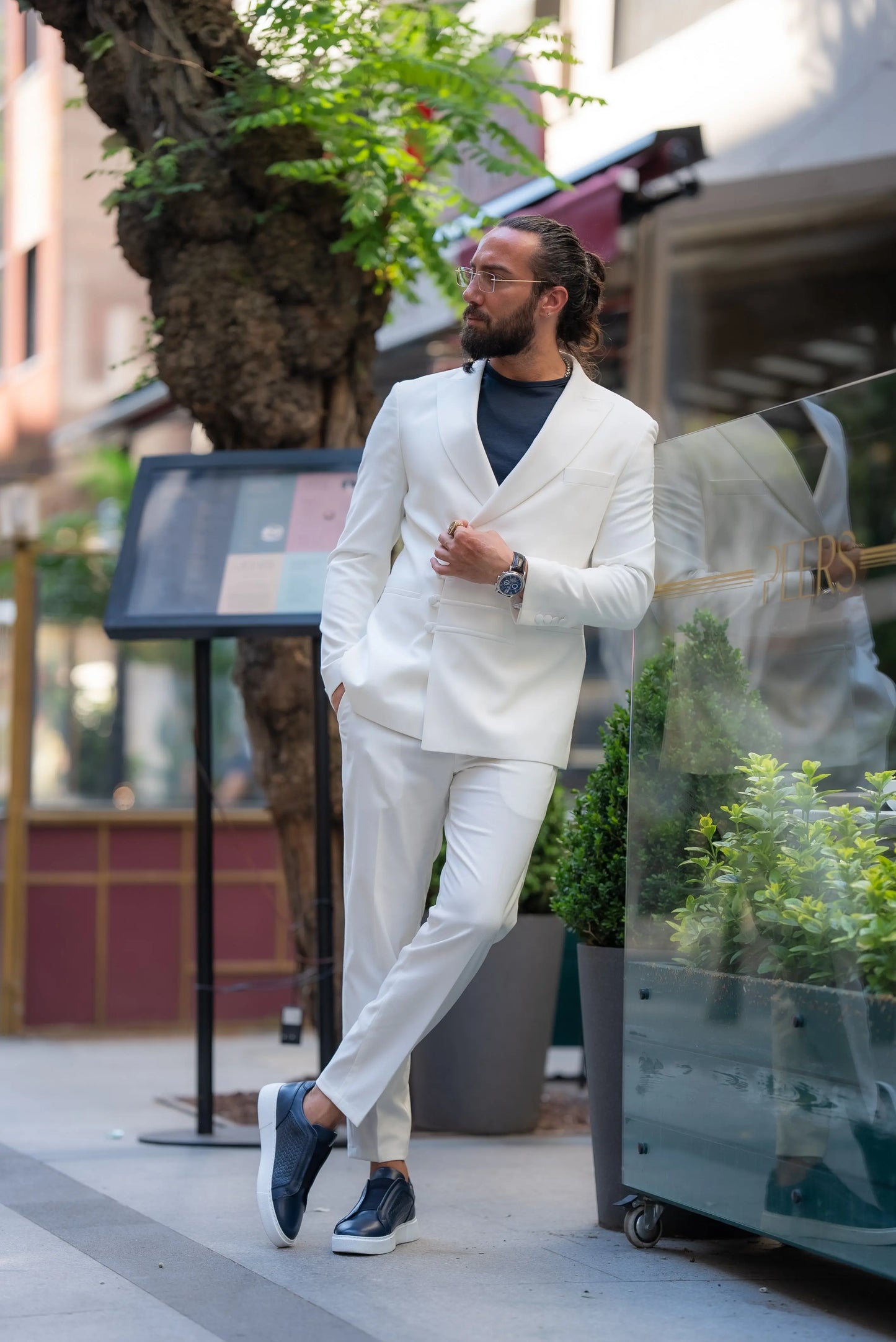 Brabion Alonso White Slim Fit Double Breasted Suit brabion