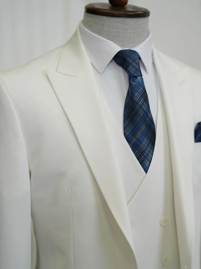 Brabion Aston White Slim Fit 3 Piece Suit brabion