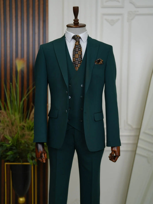 Brabion Aston Green Slim Fit 3 Piece Suit brabion
