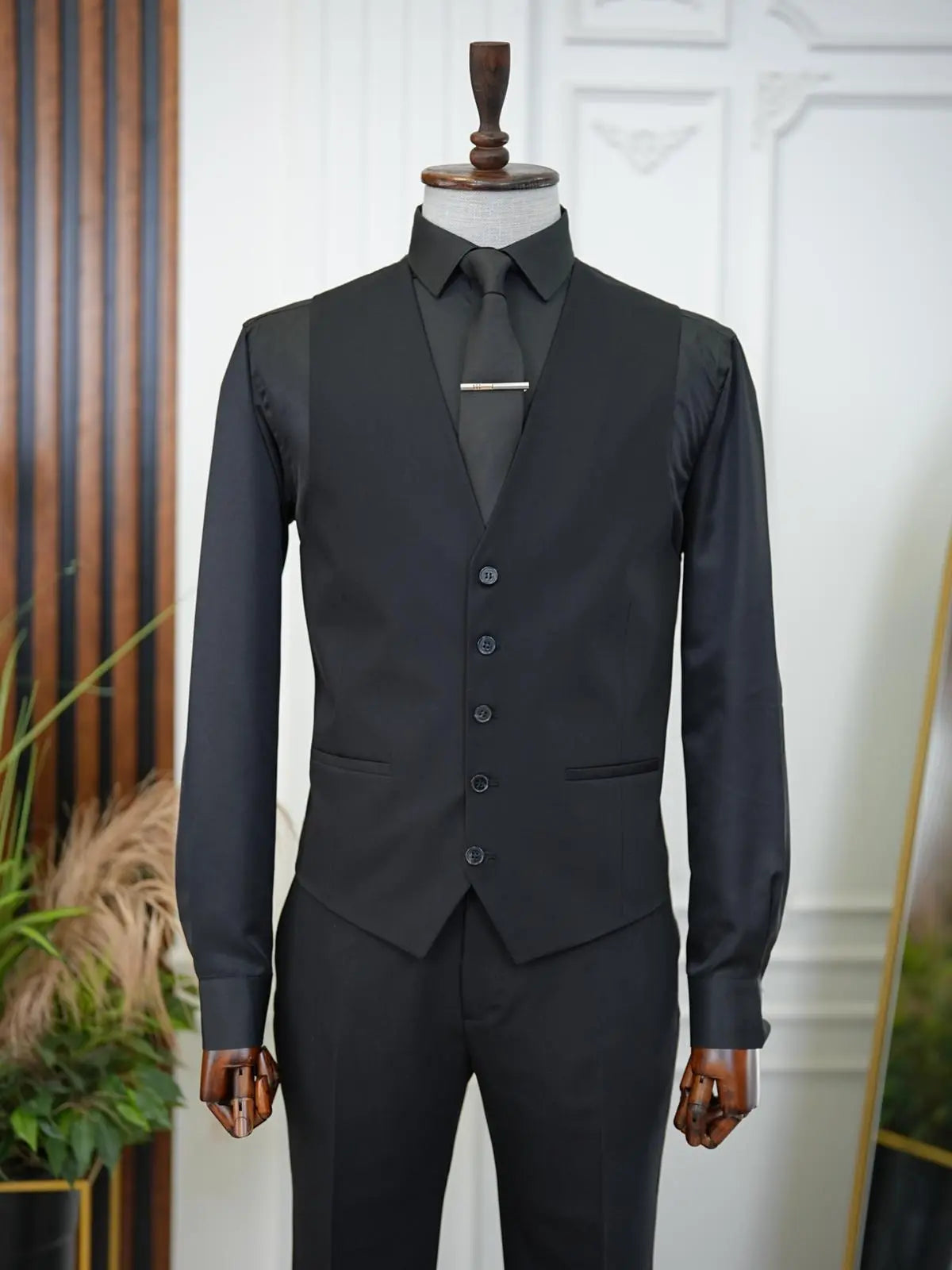 Brabion Aston Black Slim Fit 3 Piece Suit brabion