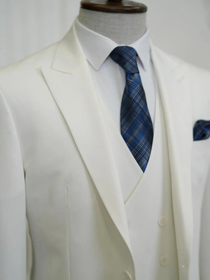 Brabion Aston White Slim Fit 3 Piece Suit brabion