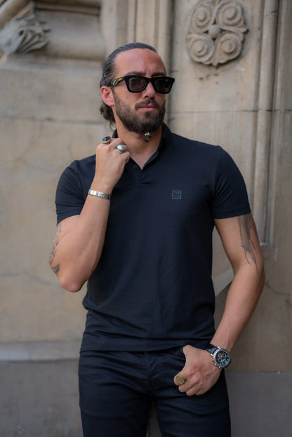 Brabion Alonso Black Slim Fit Polo T-Shirt - BRABION