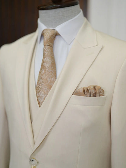 Brabion Aston Beige Slim Fit 3 Piece Suit - Elegance for Every Occasion - BRABION