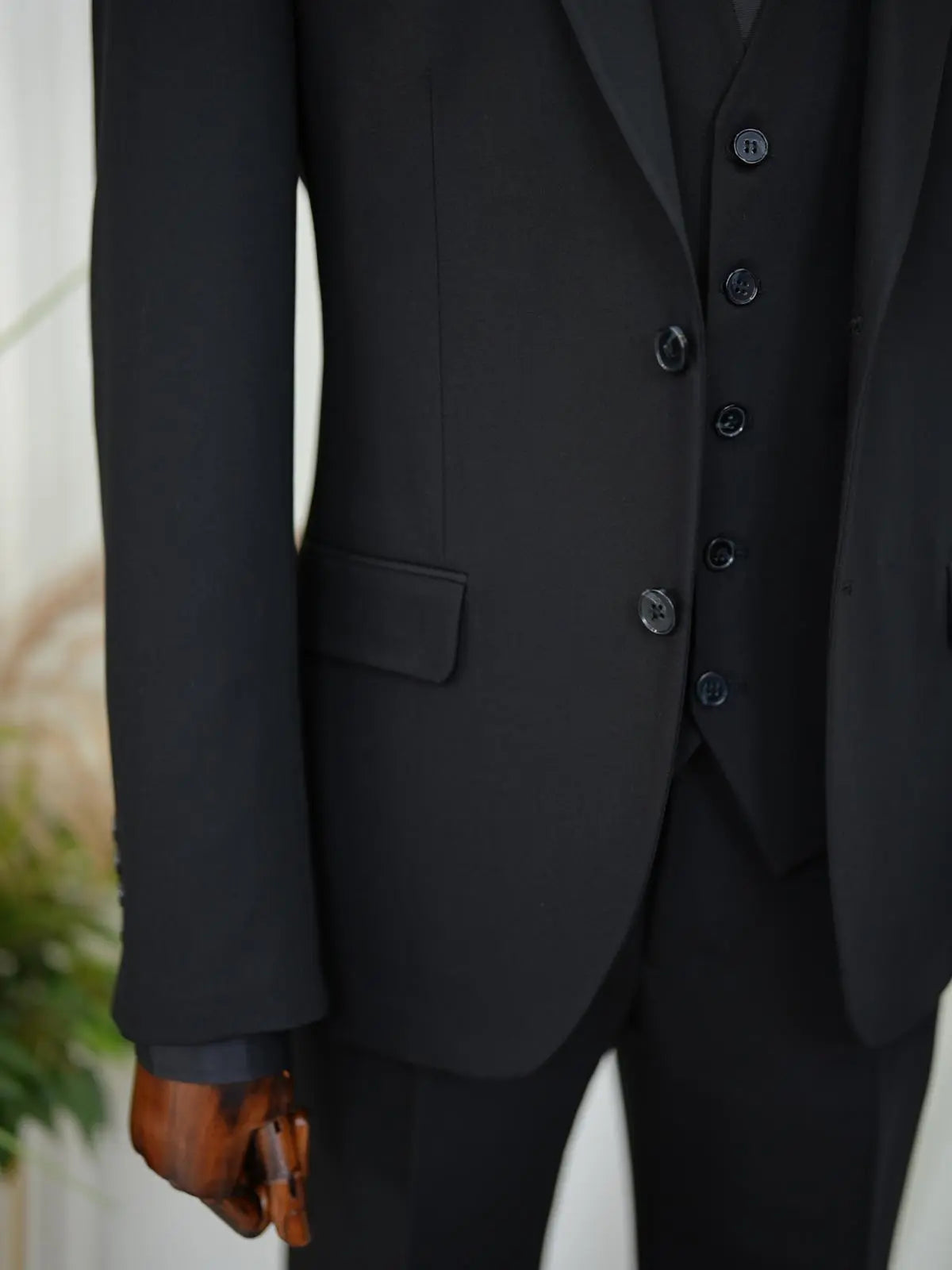 Brabion Aston Black Slim Fit 3 Piece Suit brabion