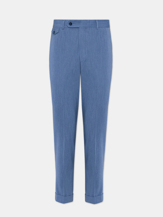 Donazi Blue High Waist Slim-Fit Pants VIOSSI