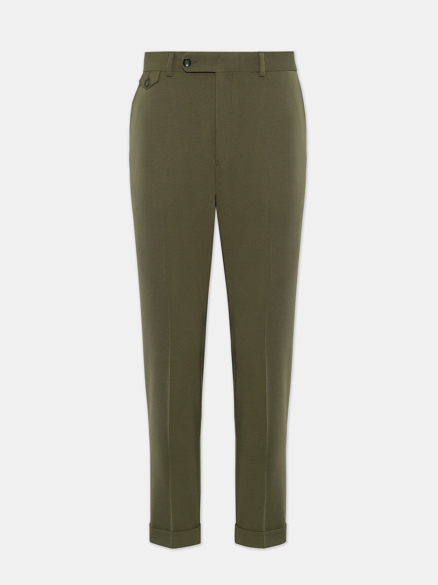 Donazi Khaki High Waist Slim-Fit Pants VIOSSI