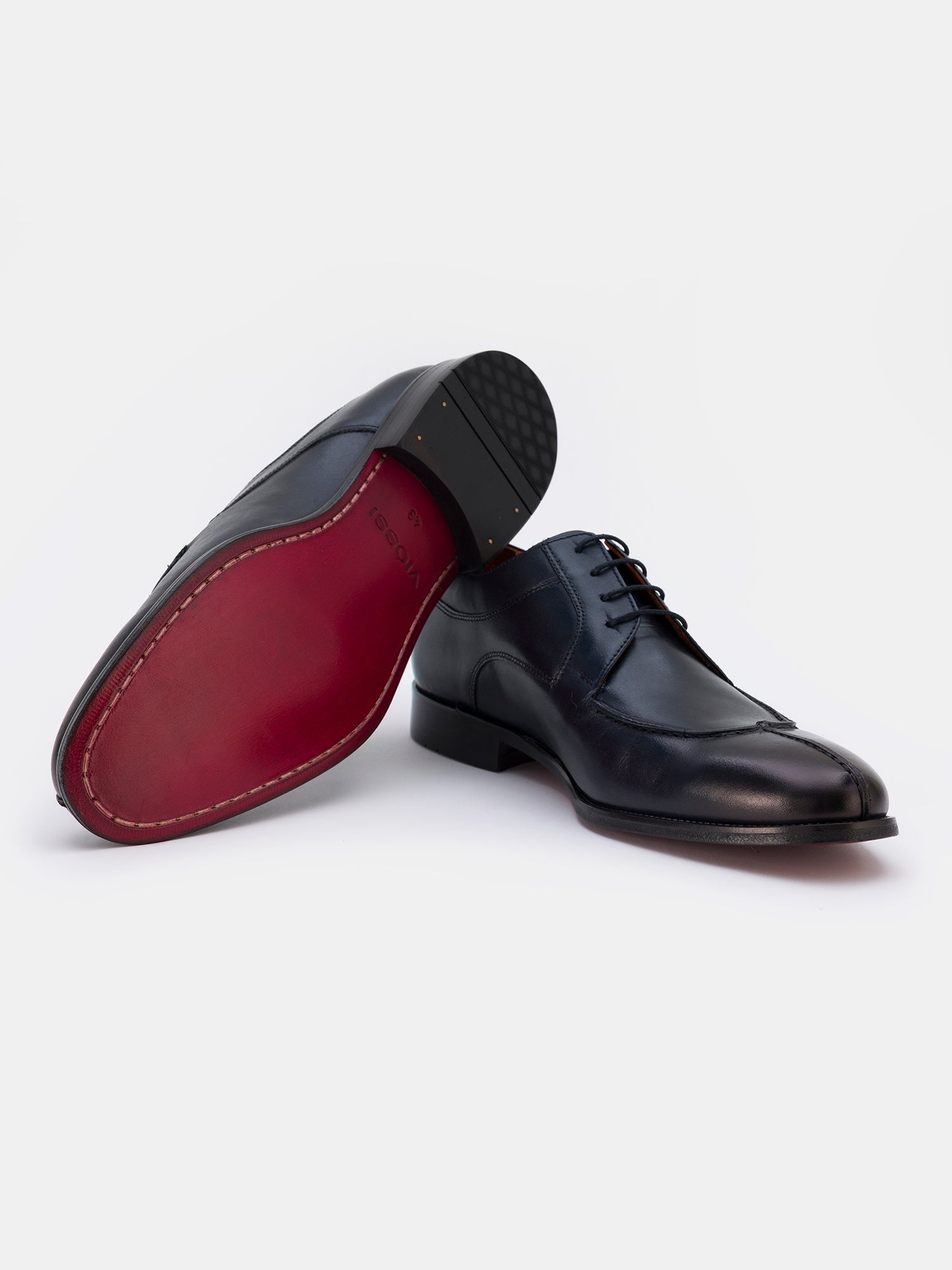 Black Leather Split Toe Derby VIOSSI