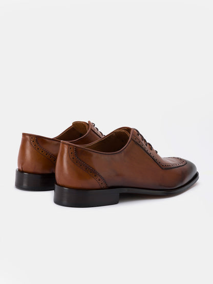 Brown Leather Wingtip Oxford VIOSSI