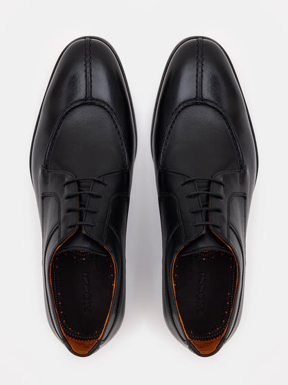 Black Leather Split Toe Derby VIOSSI