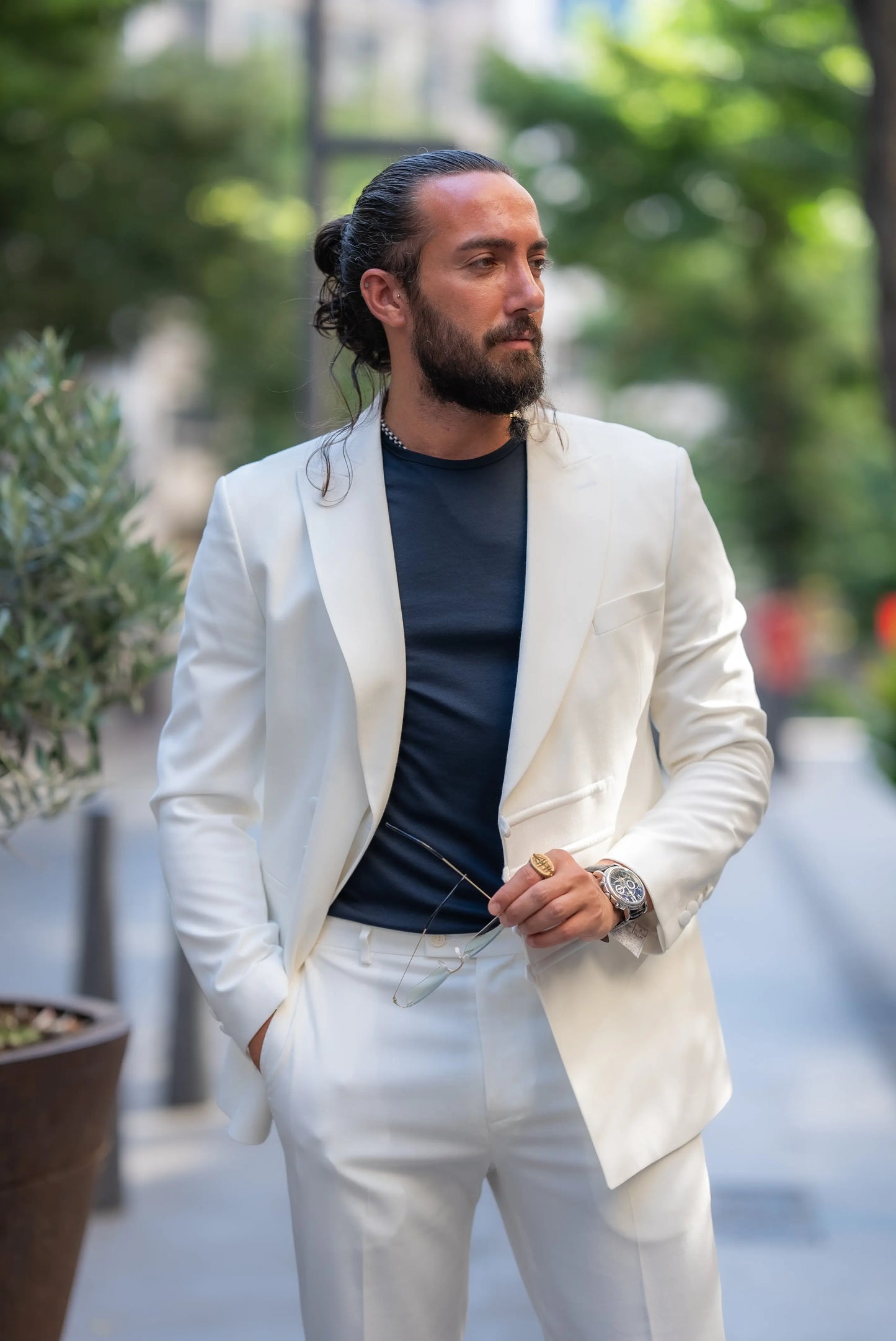 Brabion Alonso White Slim Fit Double Breasted Suit brabion