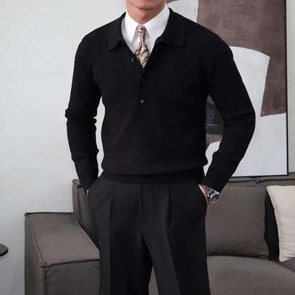 Men's Textured Knit Polo - BRABION