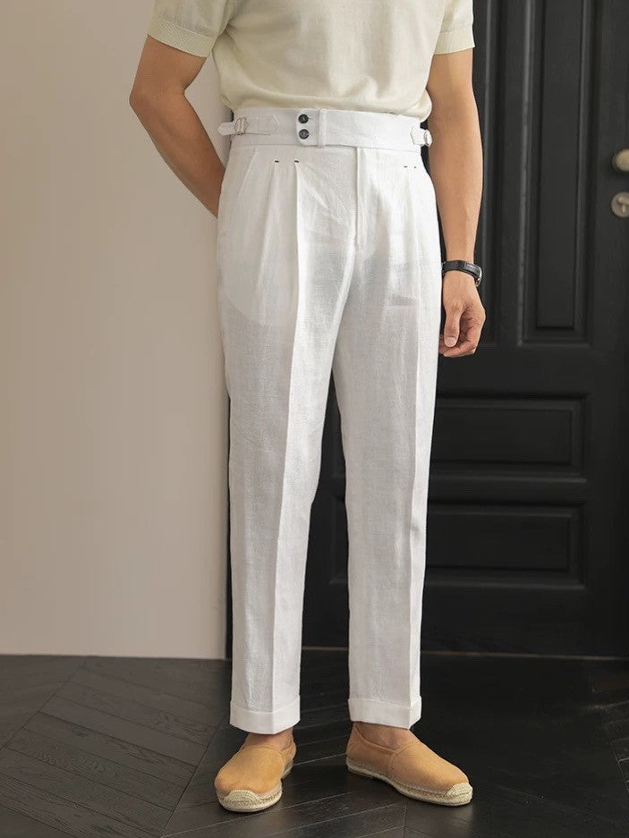 Sidetab Linen Trousers Season 2 - BRABION