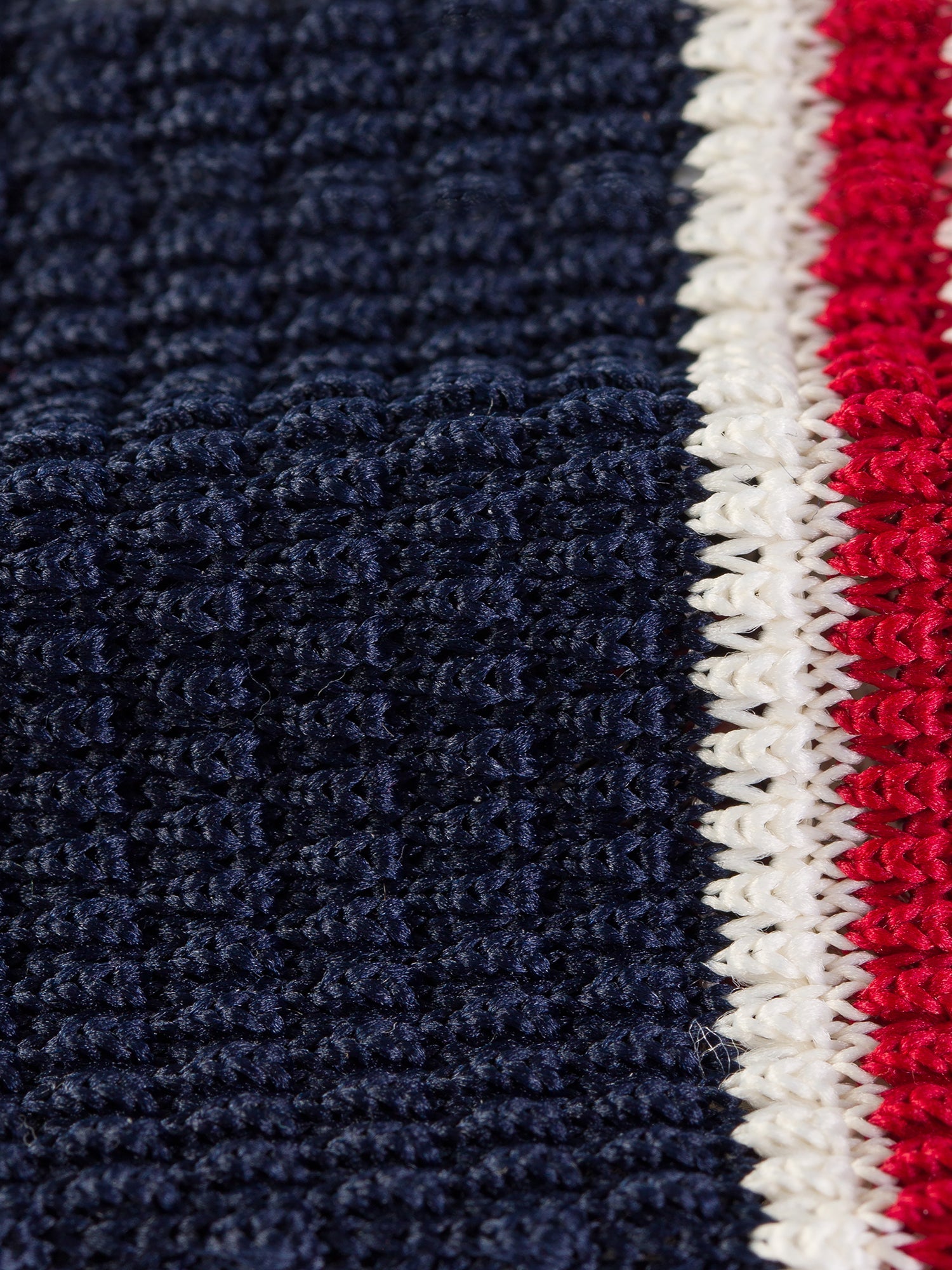 Navy Striped Knitted Tie 6cm - BRABION
