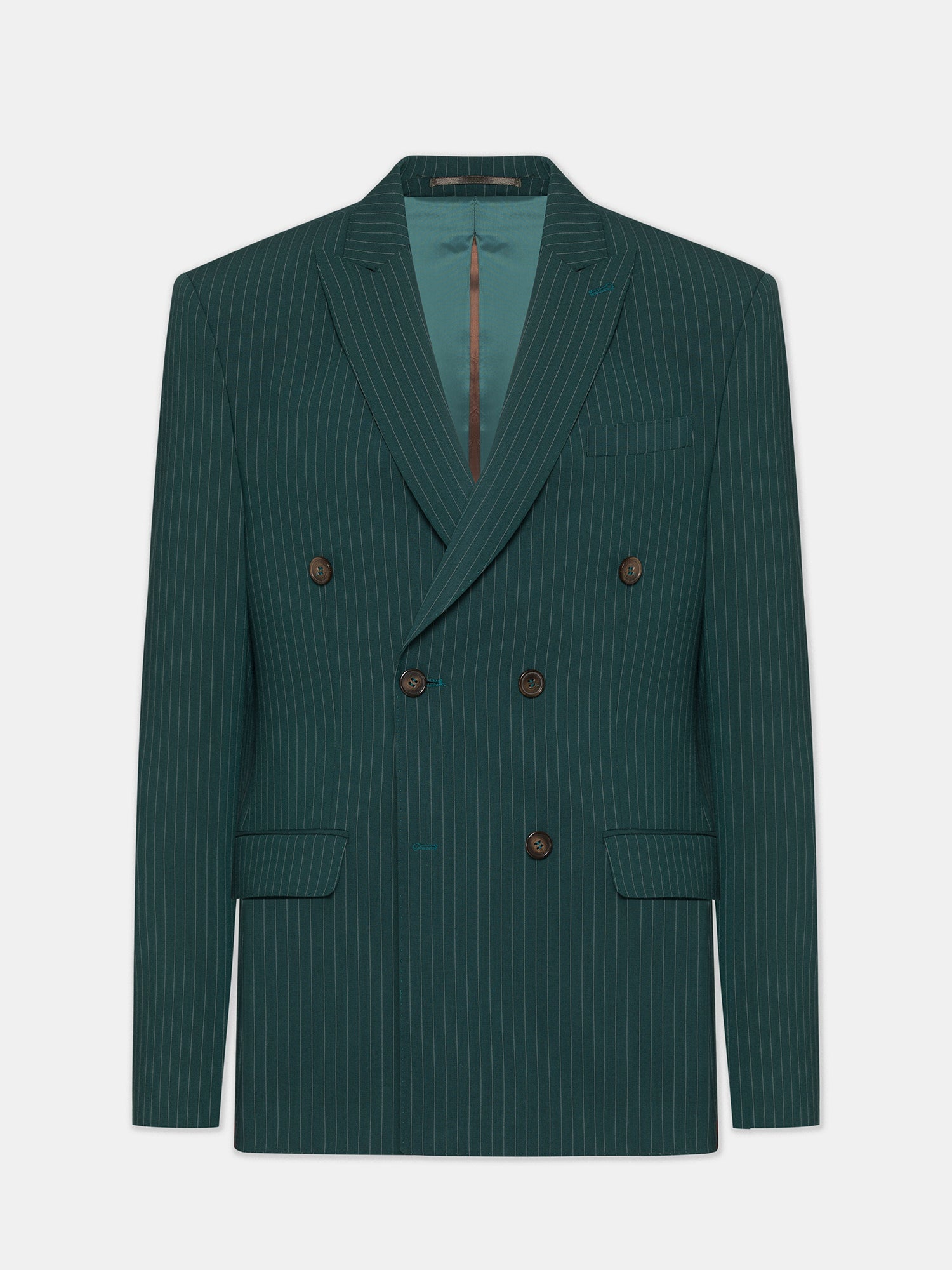 Green Striped Double Breasted Suit 2-Piece VIOSSI