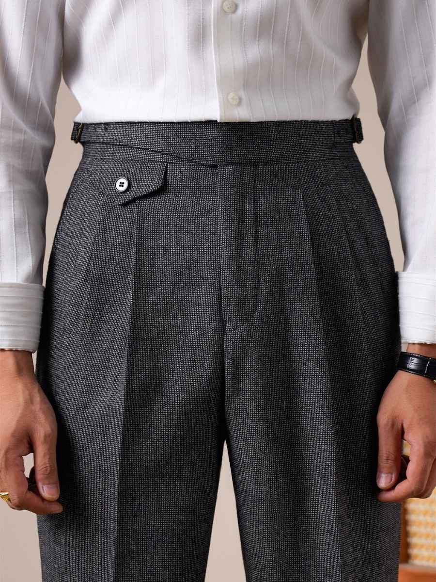 Bergamo High Waisted Wool Grukha Pants - BRABION