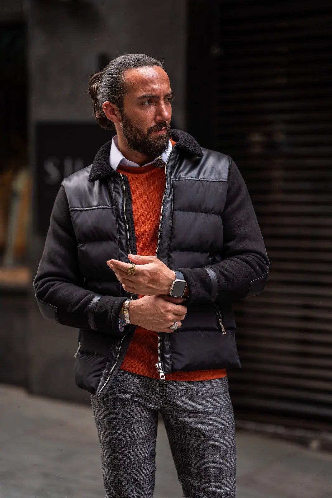 Paris Black Slim Fit Zipper Wool Coat - BRABION