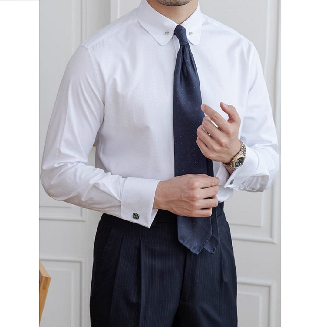 Short Collar Shirt with Cufflinks - BRABION