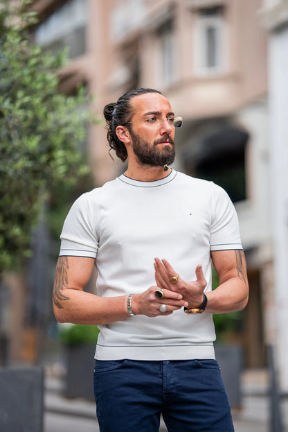 Brabion Crete White Slim Fit T-Shirt - BRABION