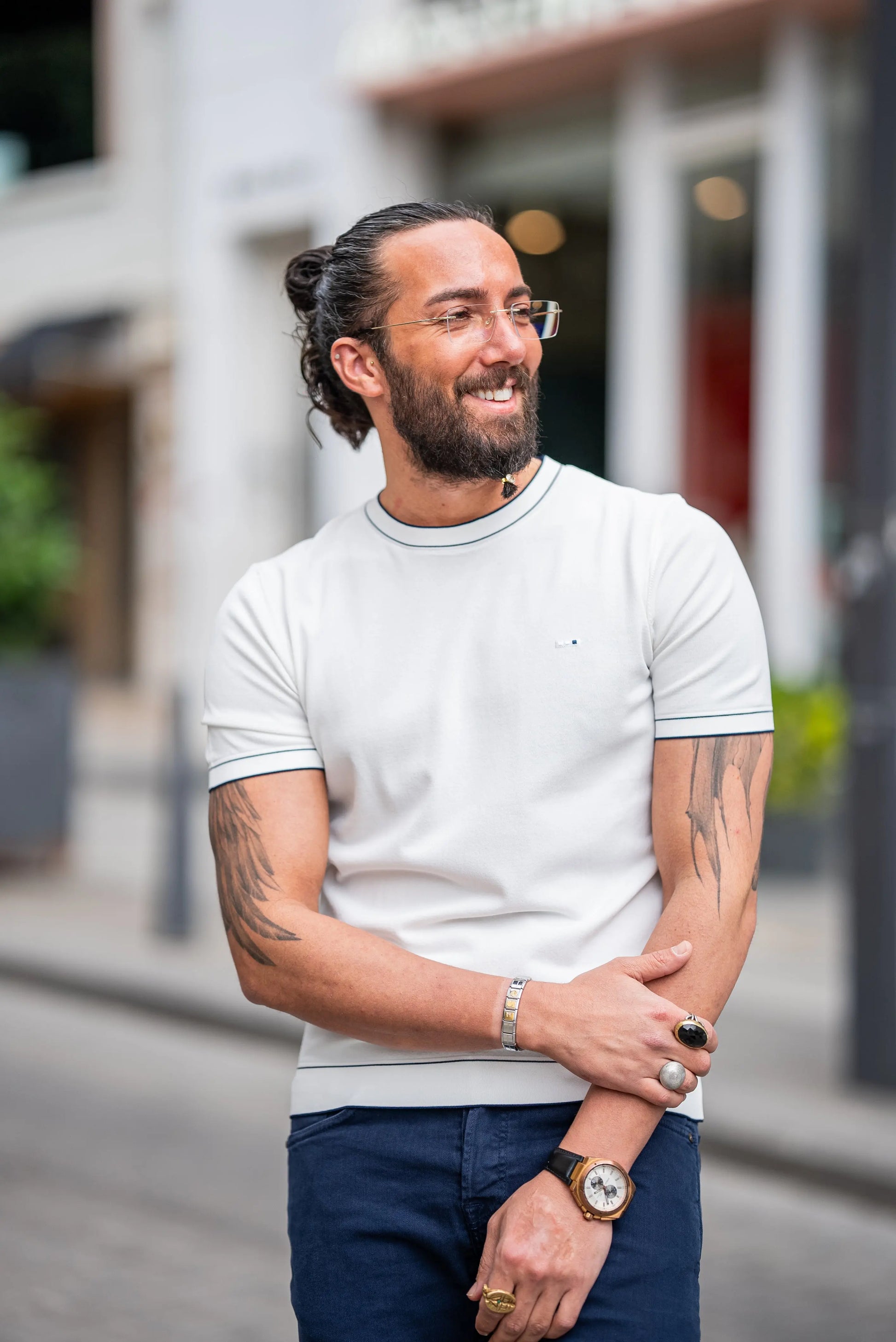 Brabion Crete White Slim Fit T-Shirt - BRABION