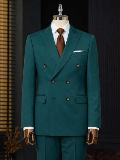 Green Double Breasted Suit 2-Piece - BRABION