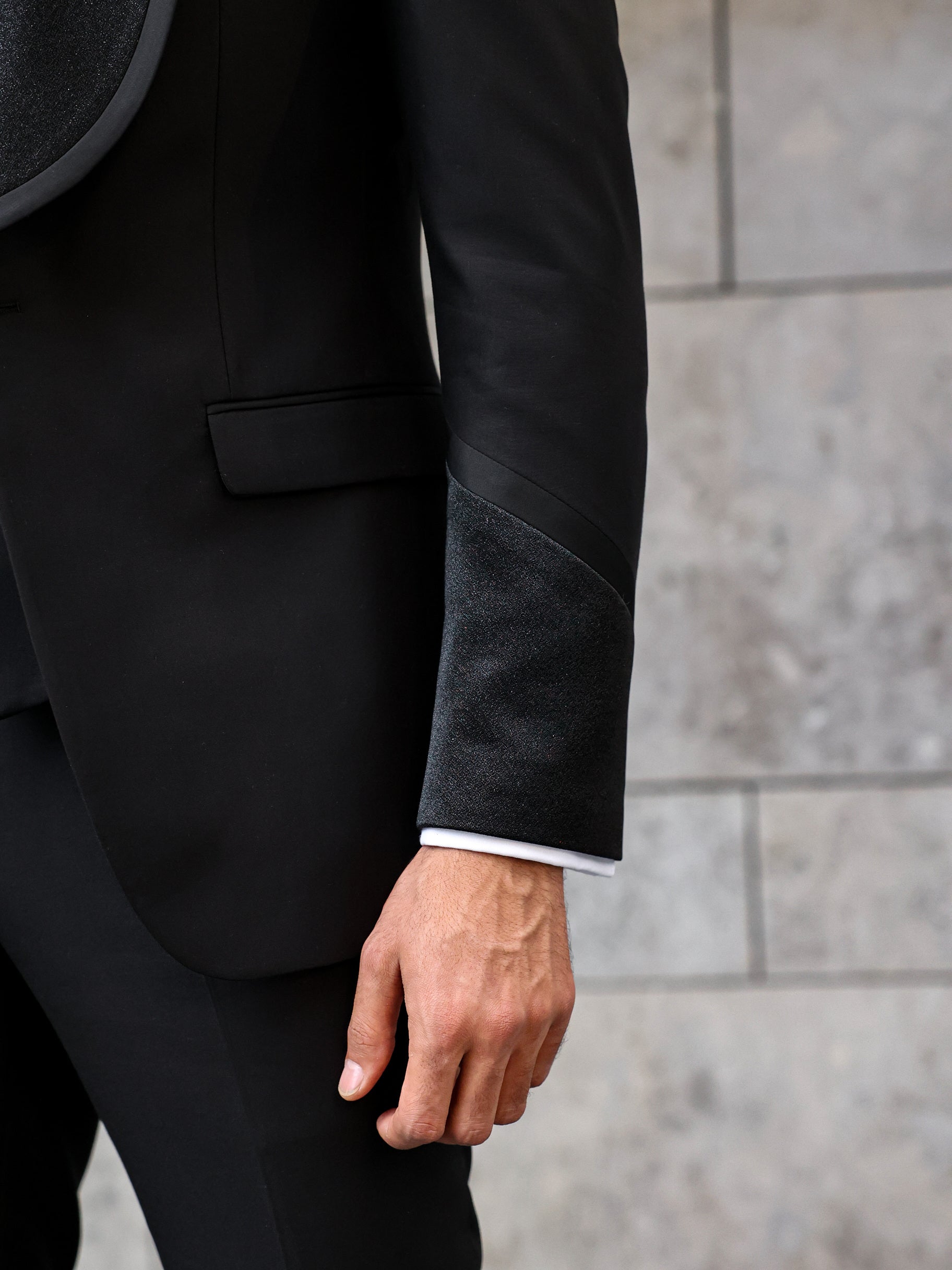 Black Slim-Fit Tuxedo 3-Piece - BRABION