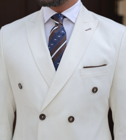 White Double Breasted Suit 2-Piece VIOSSI