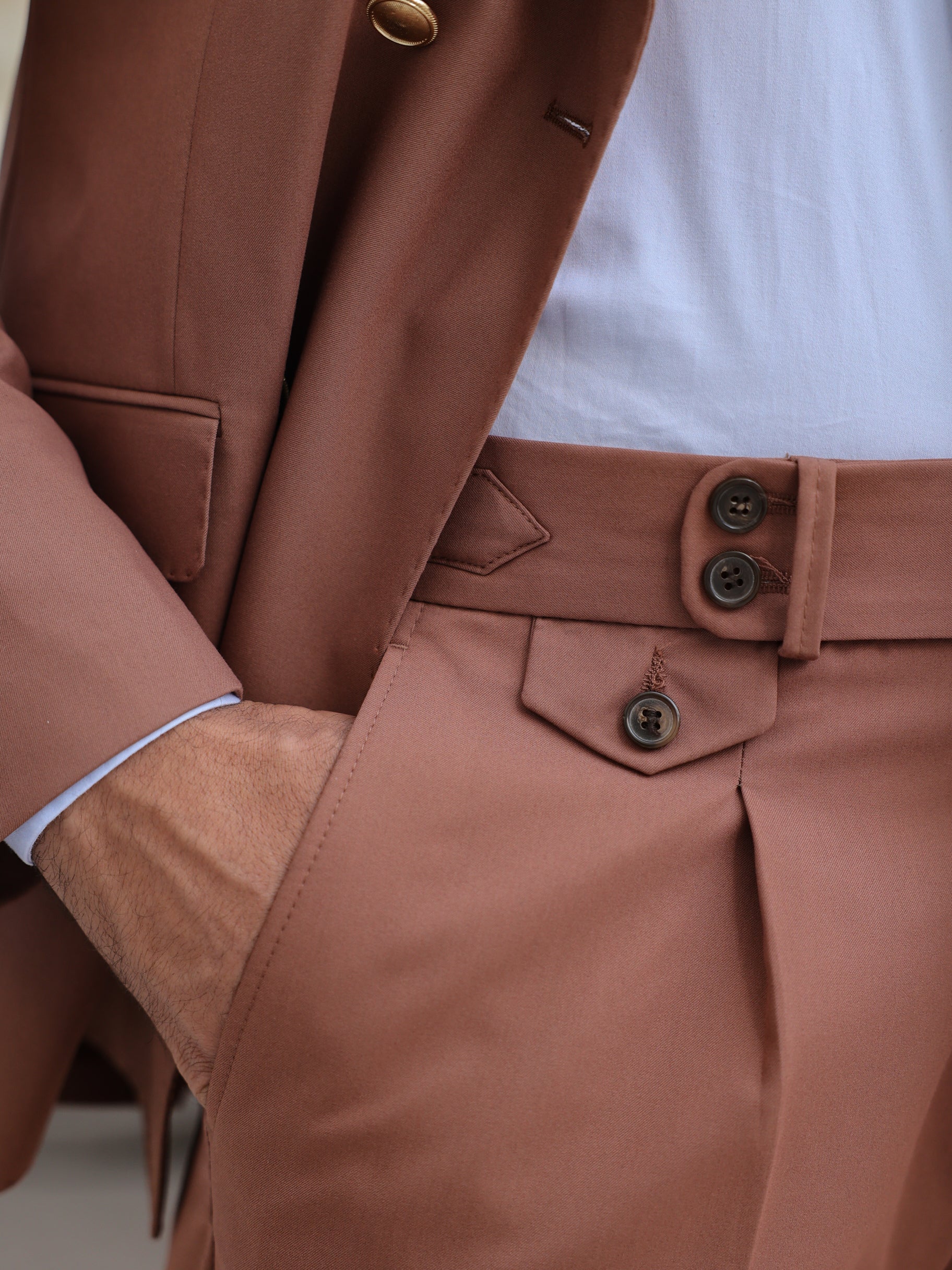 Brown Double Breasted Suit 2-Piece VIOSSI