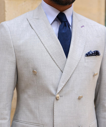 Grey Double Breasted Suit 2-Piece VIOSSI