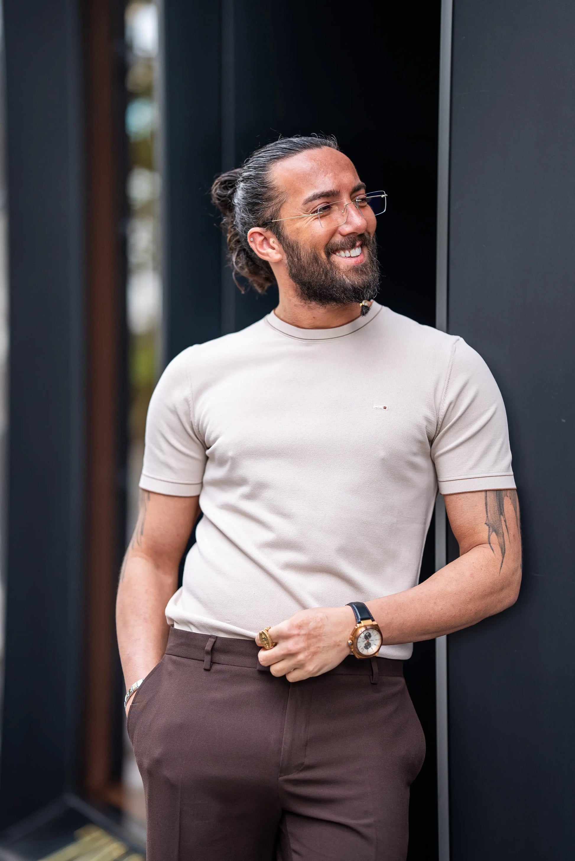 Brabion Crete Beige Slim Fit T-Shirt - BRABION