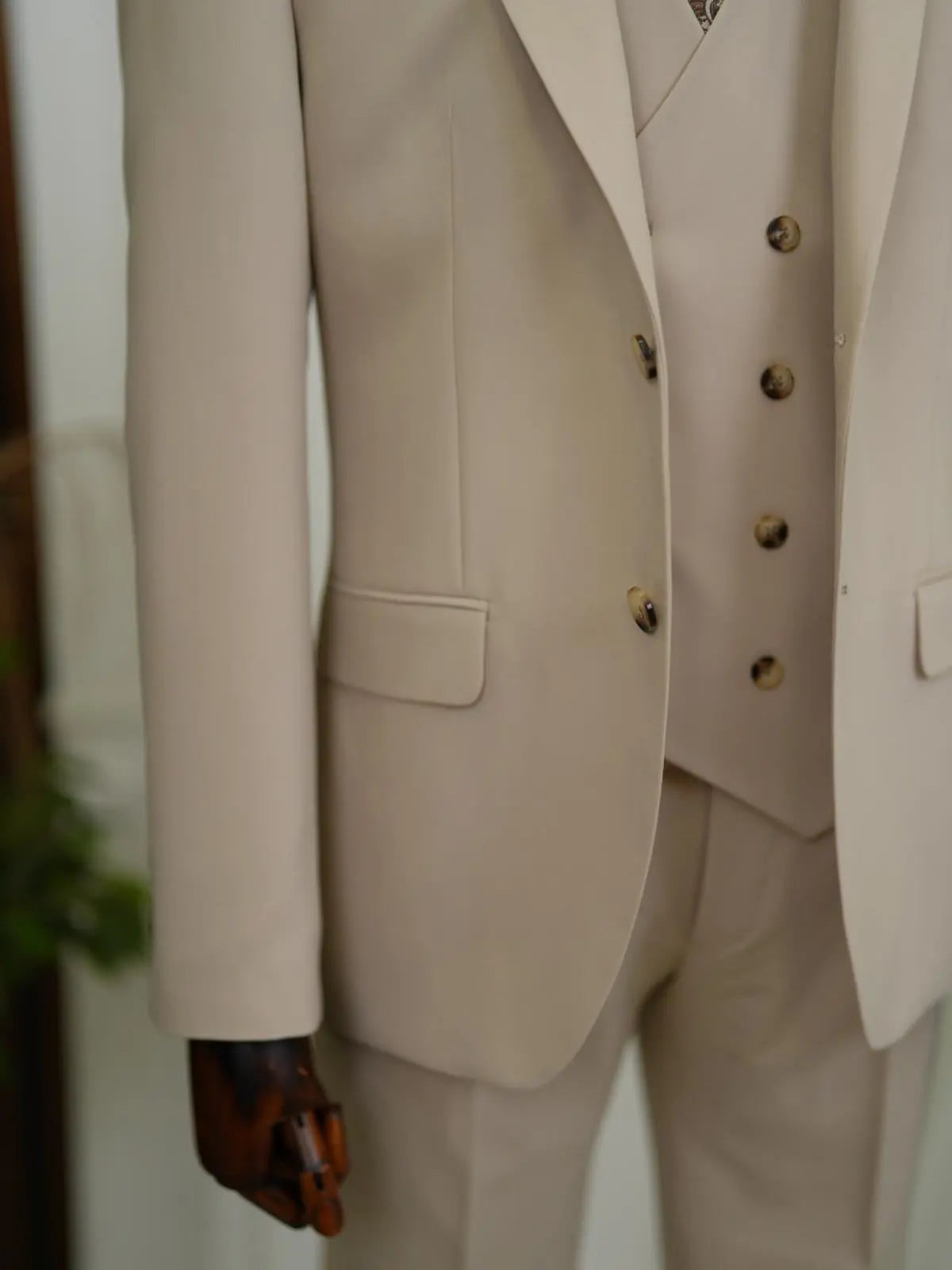 Brabion Aston Cream Slim Fit 3 Piece Suit brabion