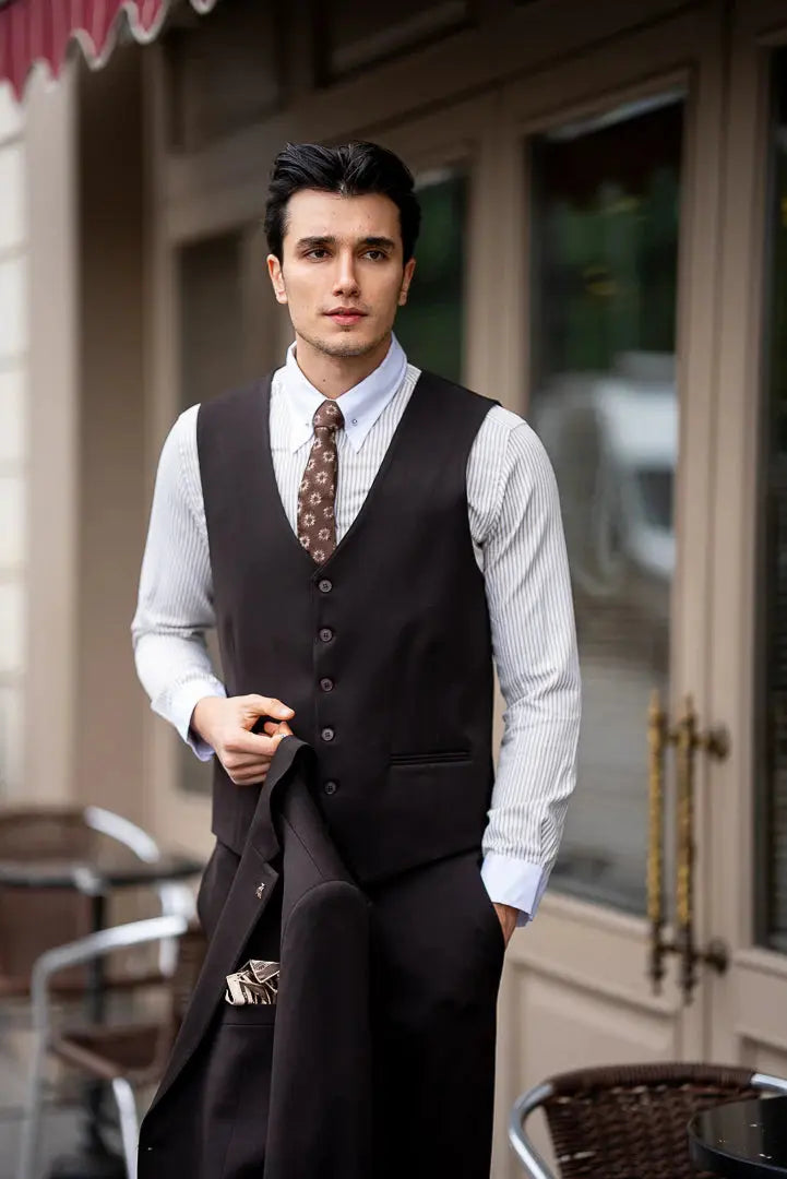 Brabion Brown Slim Fit Men's Suit brabion