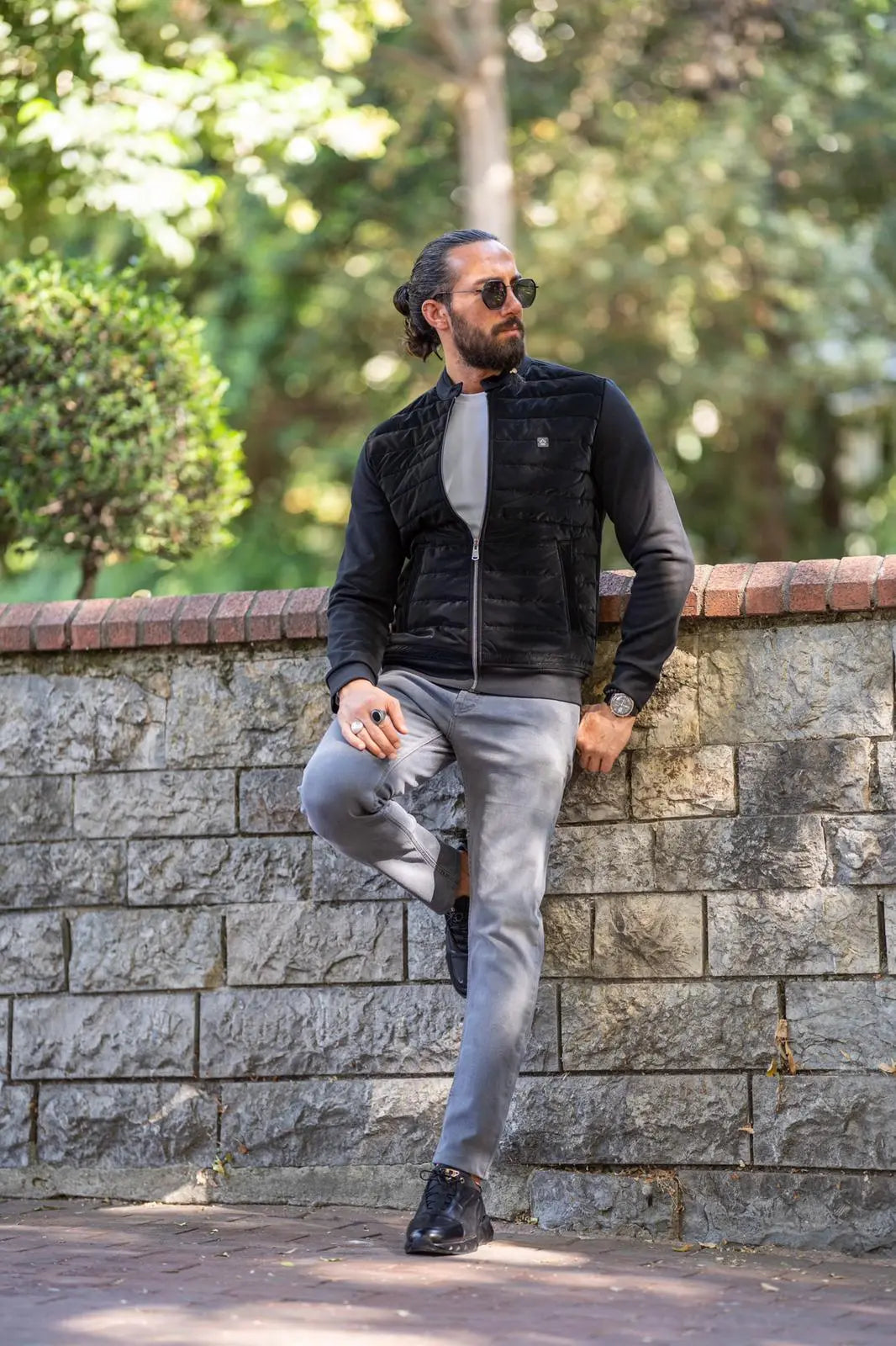 Brabion Black Slim Fit Zipper Coat – Ultimate Versatile Elegance - BRABION