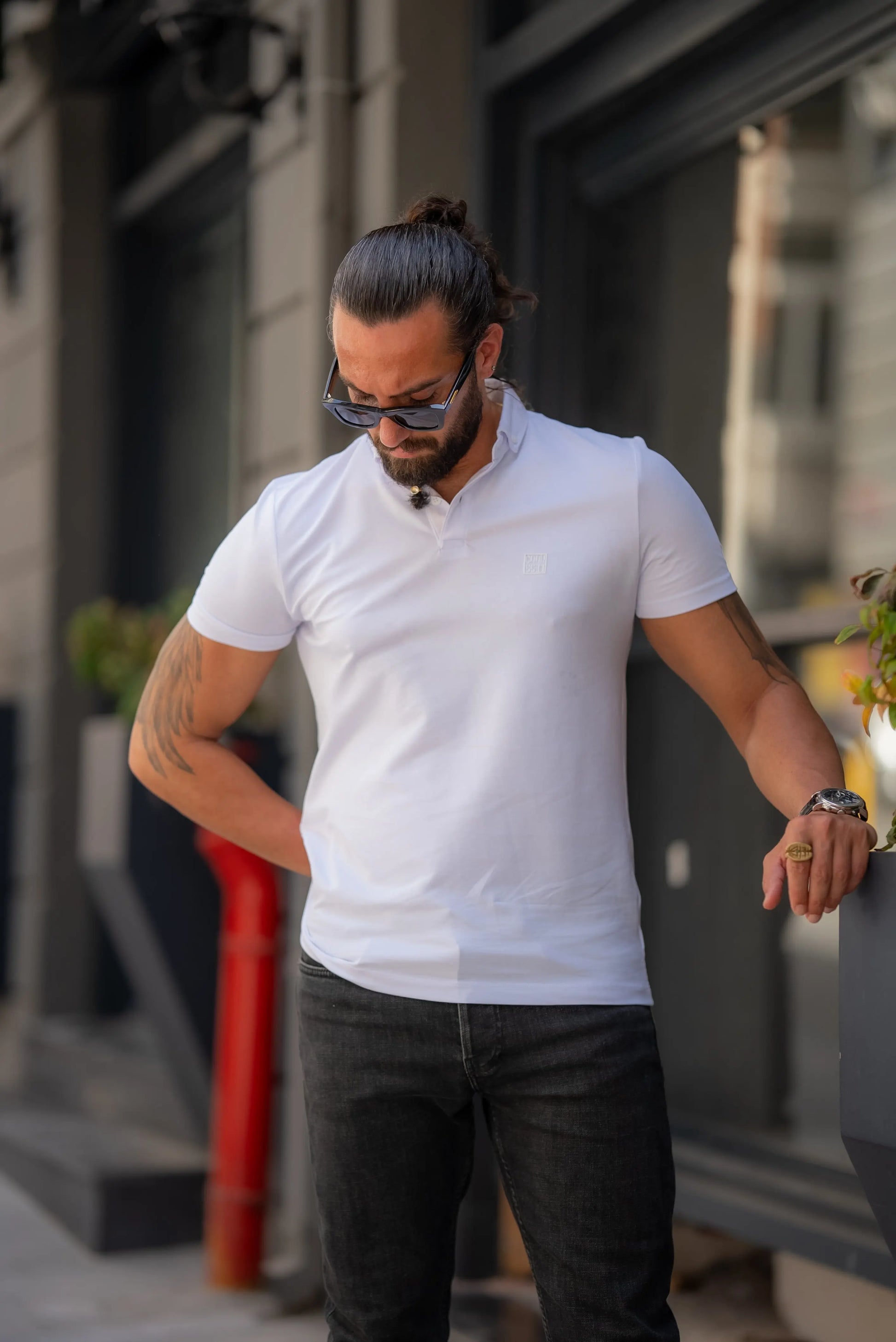 Brabion Alonso White Slim Fit Polo T-Shirt - BRABION