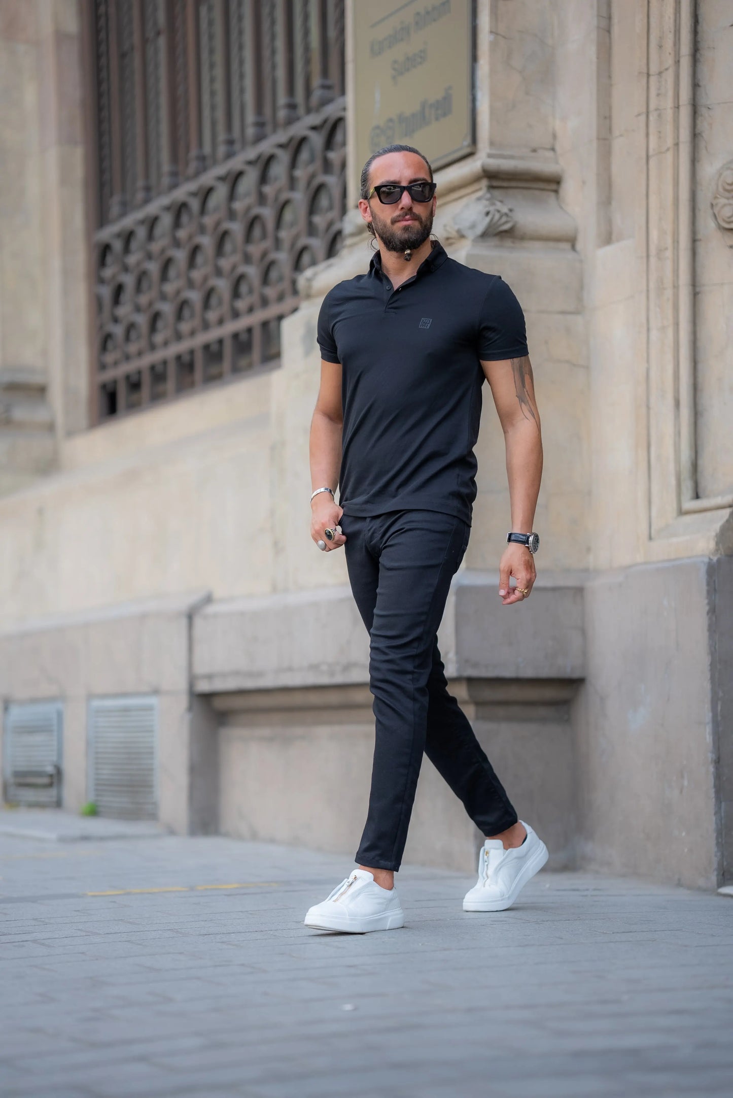 Brabion Alonso Black Slim Fit Polo T-Shirt - BRABION