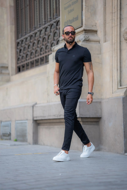 Brabion Alonso Black Slim Fit Polo T-Shirt - BRABION