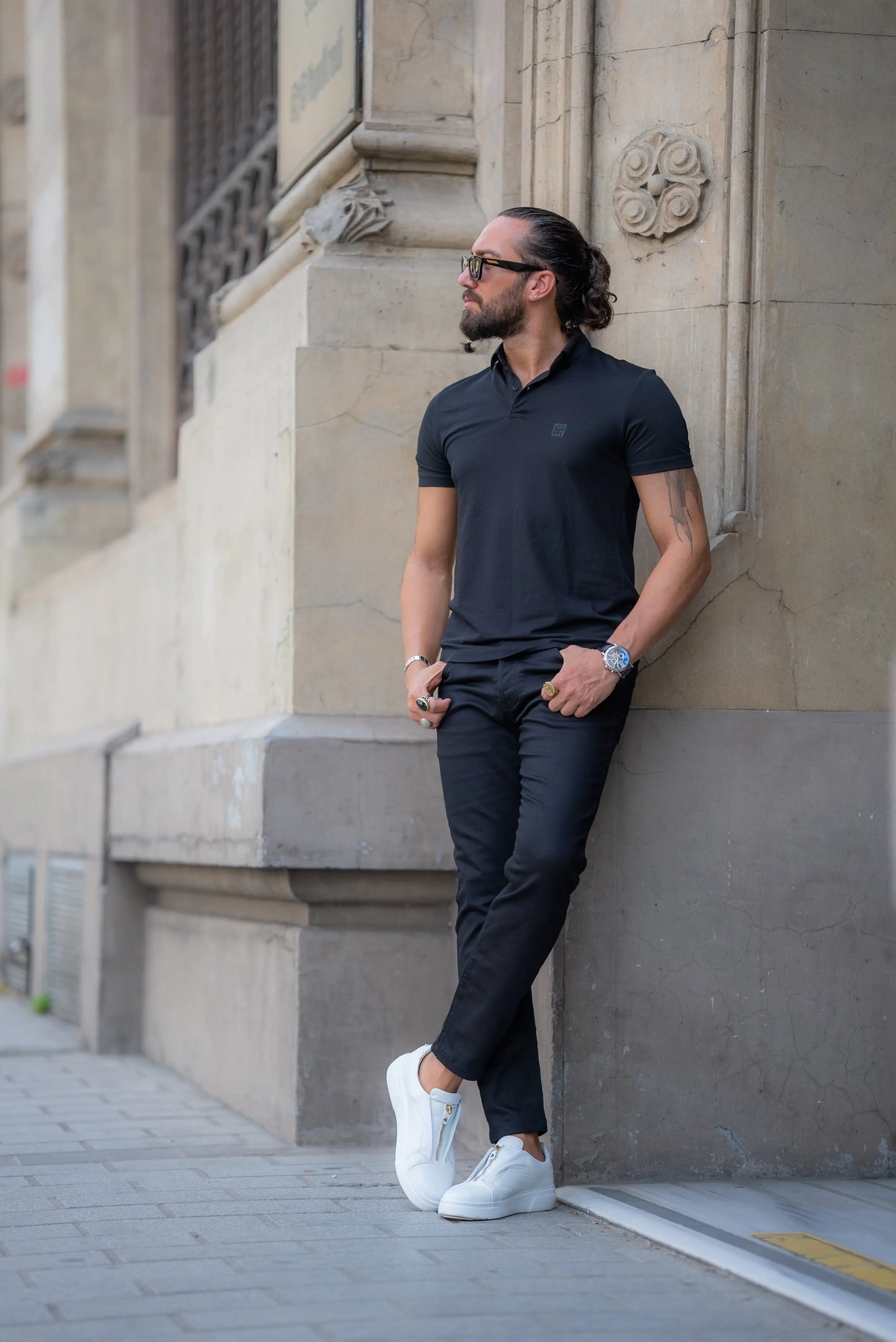 Brabion Alonso Black Slim Fit Polo T-Shirt - BRABION