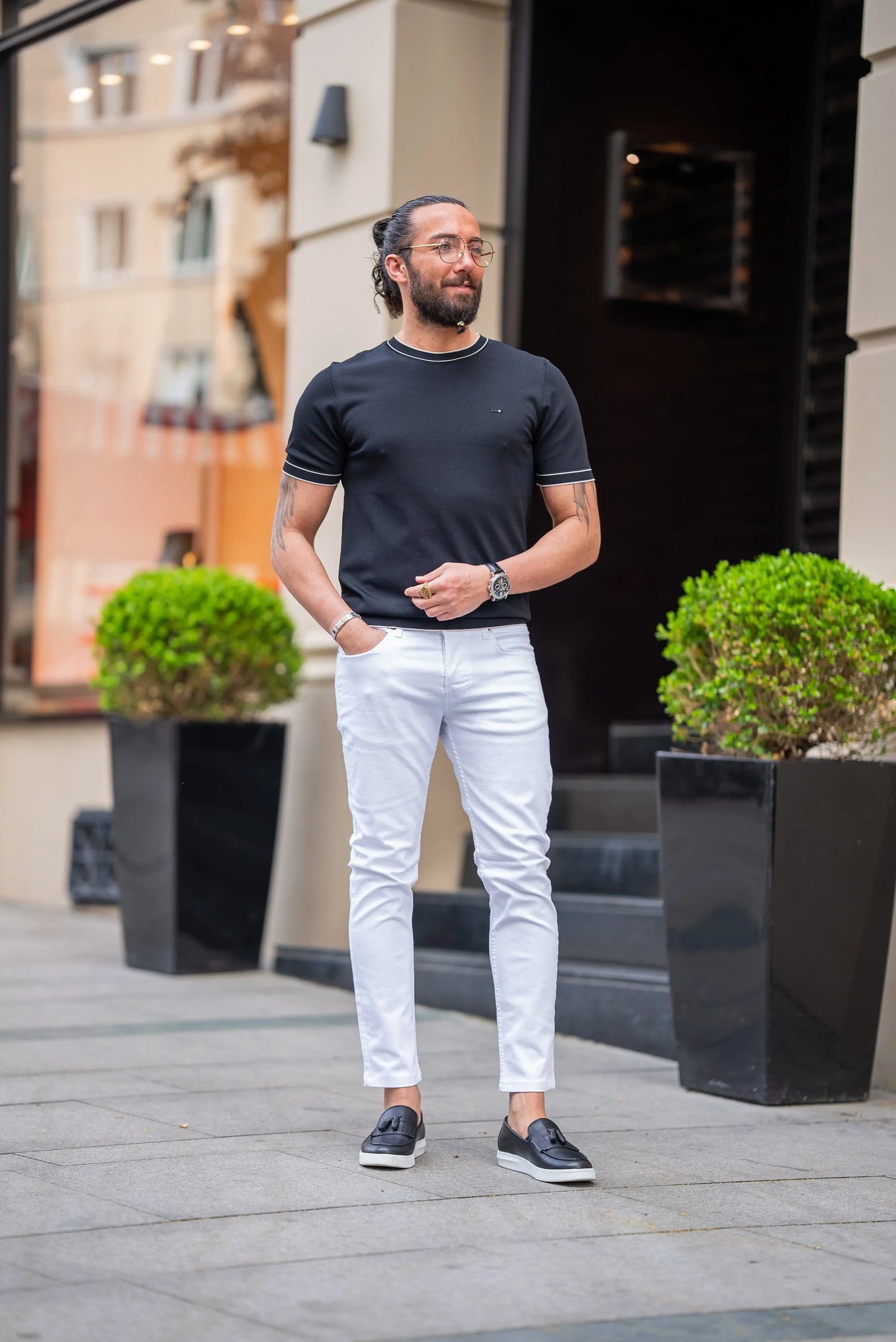 Brabion Maison White Slim Fit Jeans - BRABION