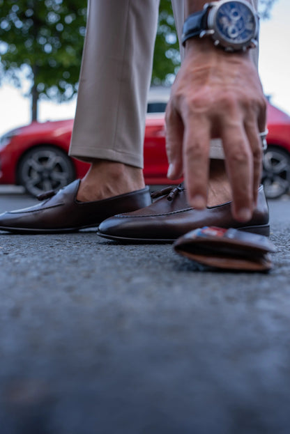 Brabion Bravo Brown Tassel Loafers - Elegant Leather Footwear - BRABION