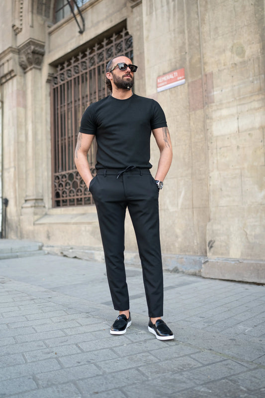 Brabion Maison Black Slim Fit Pants - BRABION