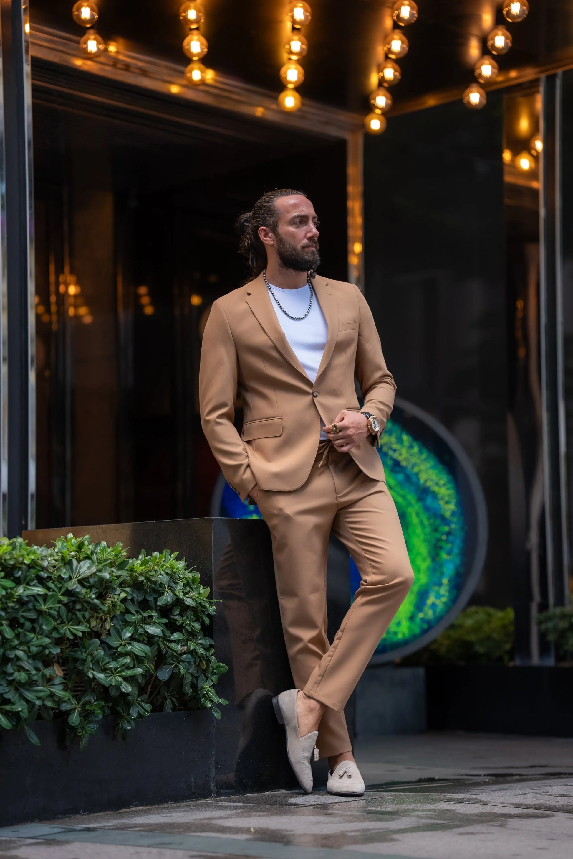 Brabion Alonso Camel Slim Fit Notch Lapel 2 Piece Suit brabion